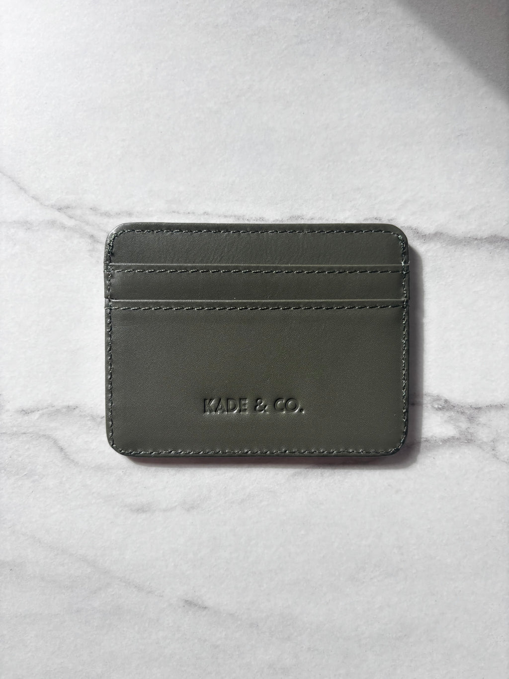 Khaki Leather Card Holder