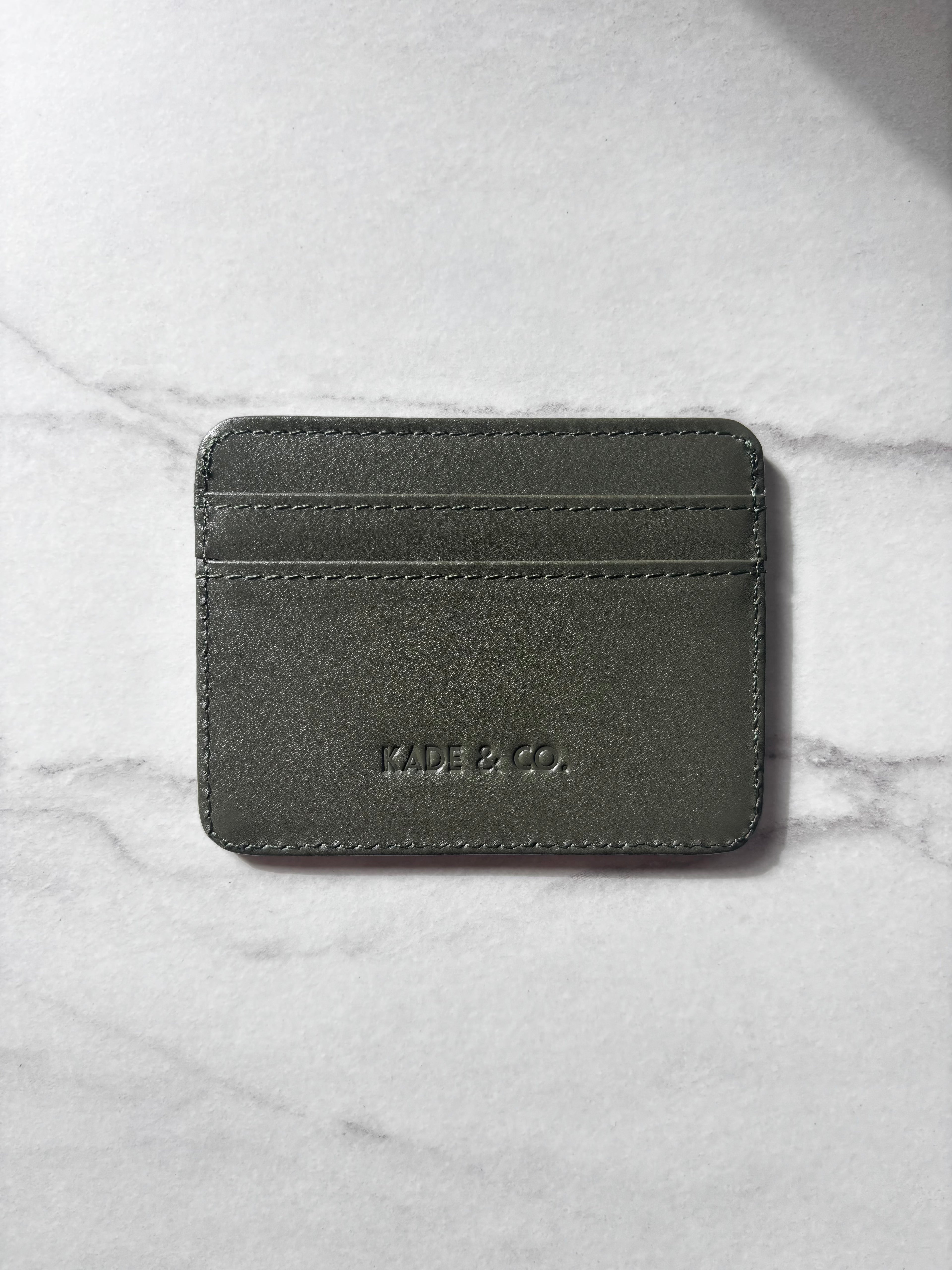 Khaki Leather Card Holder