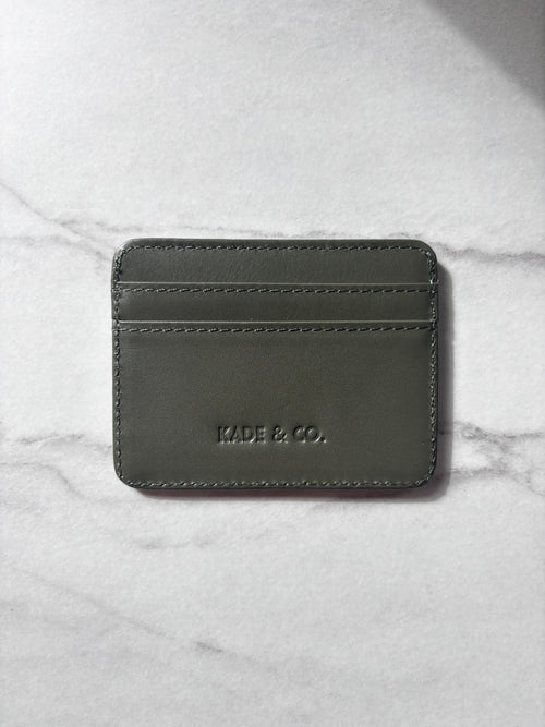 Khaki Leather Card Holder