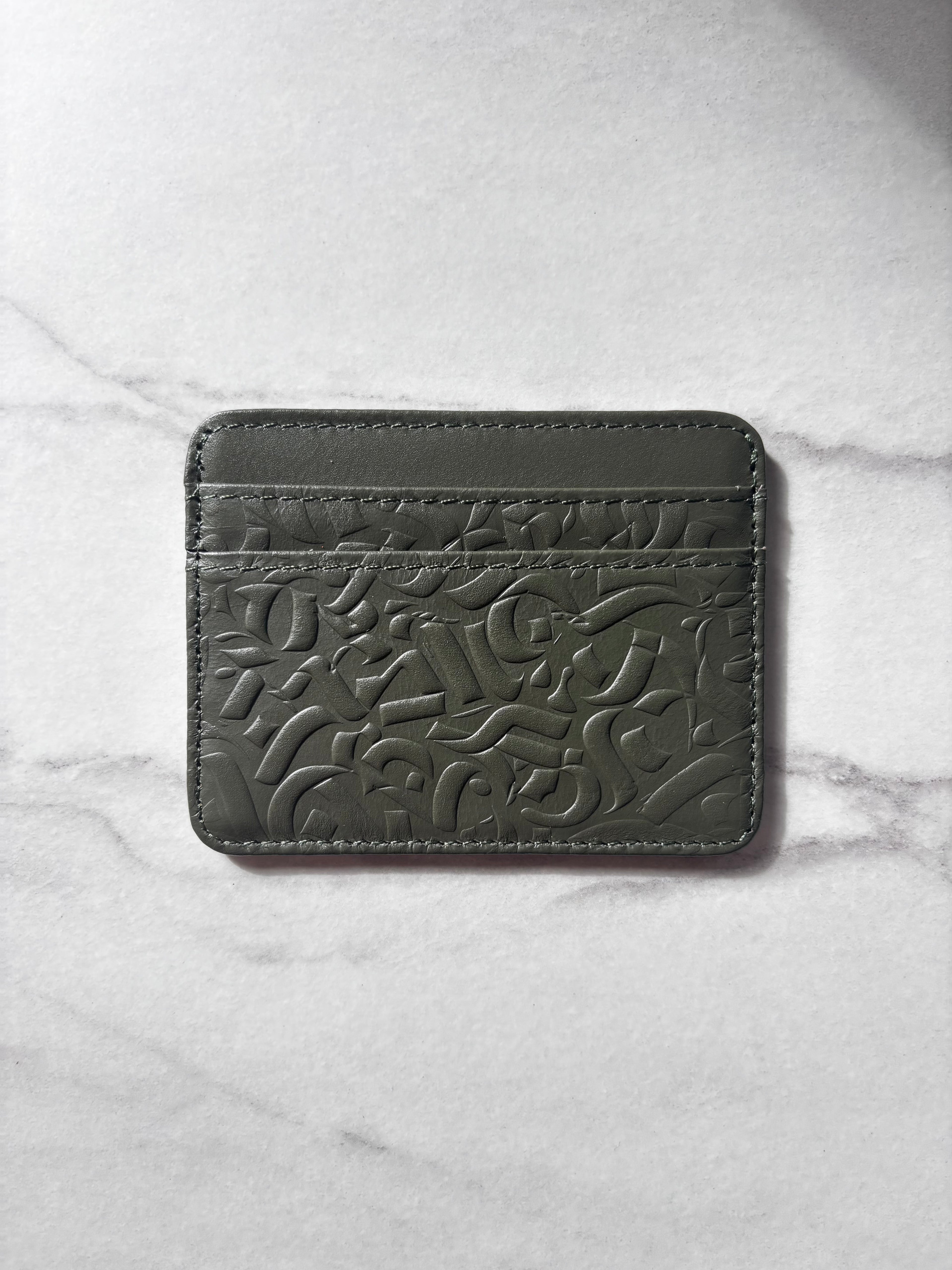Khaki Leather Card Holder